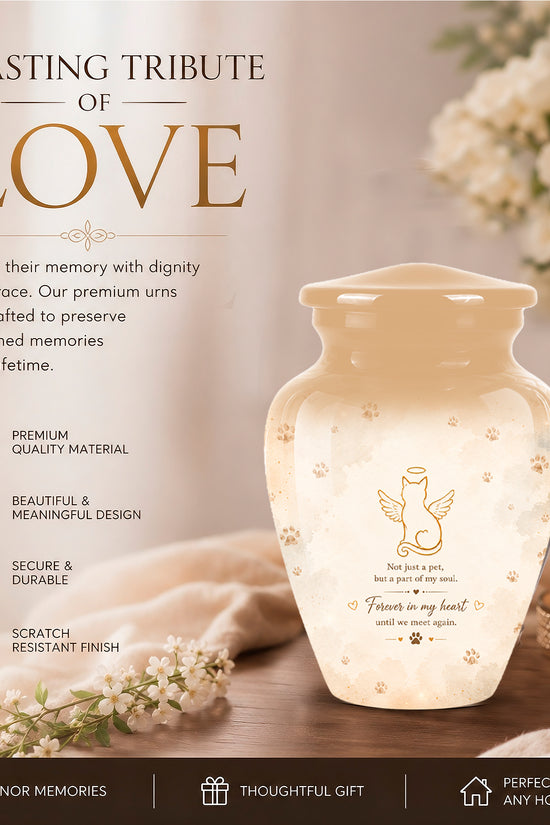 Personalized Cat Cremation Aluminum Urn – Artistic Pet Ashes Memorial
