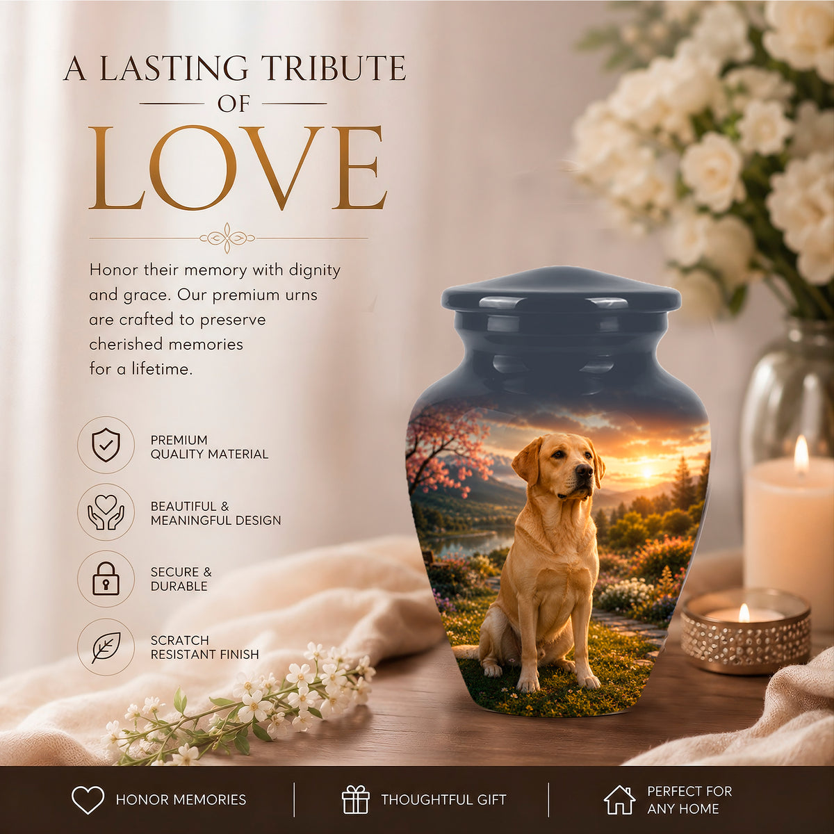 Dachshund Dog Cremation - Custom Human & Pet Bond Tribute Urns For Ashes