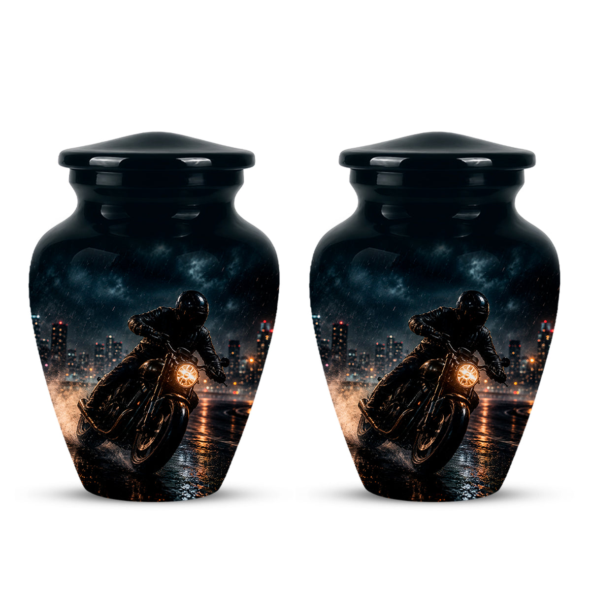 Personalized Biker Cremation Urn – Motorcycle Rider Memorial Tribute