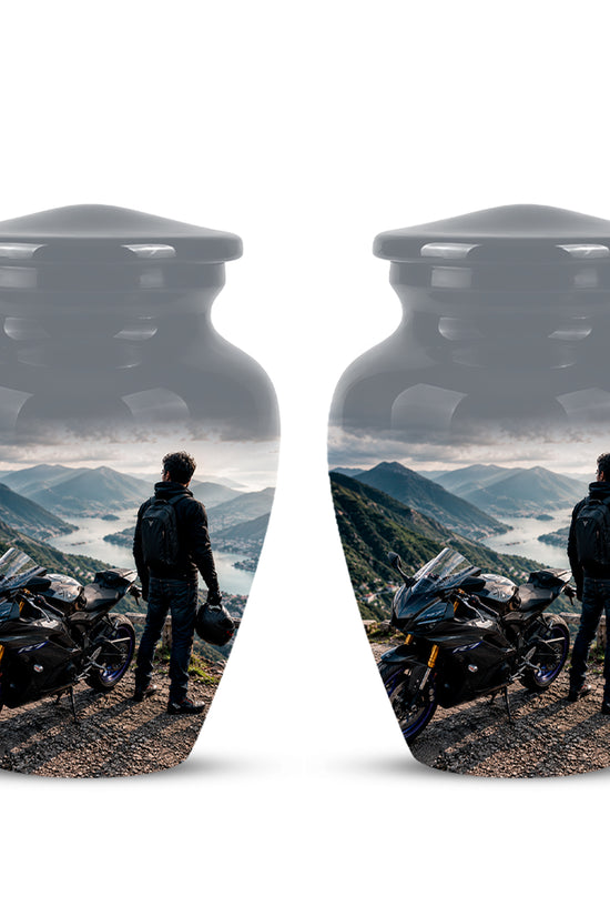 Mountain Rider Cremation Urn - Peaceful Tribute Urns For Motorbike Rider's Ashes