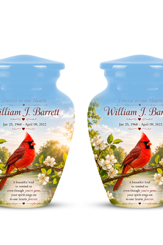 Red Cardinal Bird Urn For Mother - Cremation Urn For Adult Women Ashes