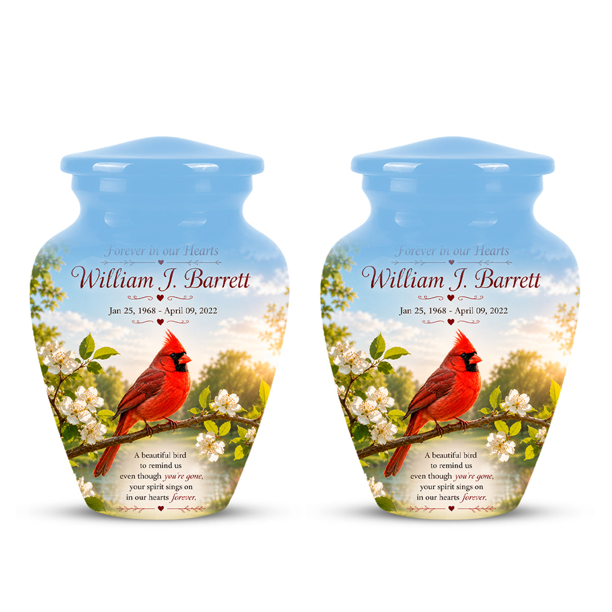 Red Cardinal Bird Urn For Mother - Cremation Urn For Adult Women Ashes