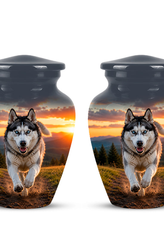 Siberian Husky Dog Memorial Urn – Custom Aluminum Pet Cremation Urn
