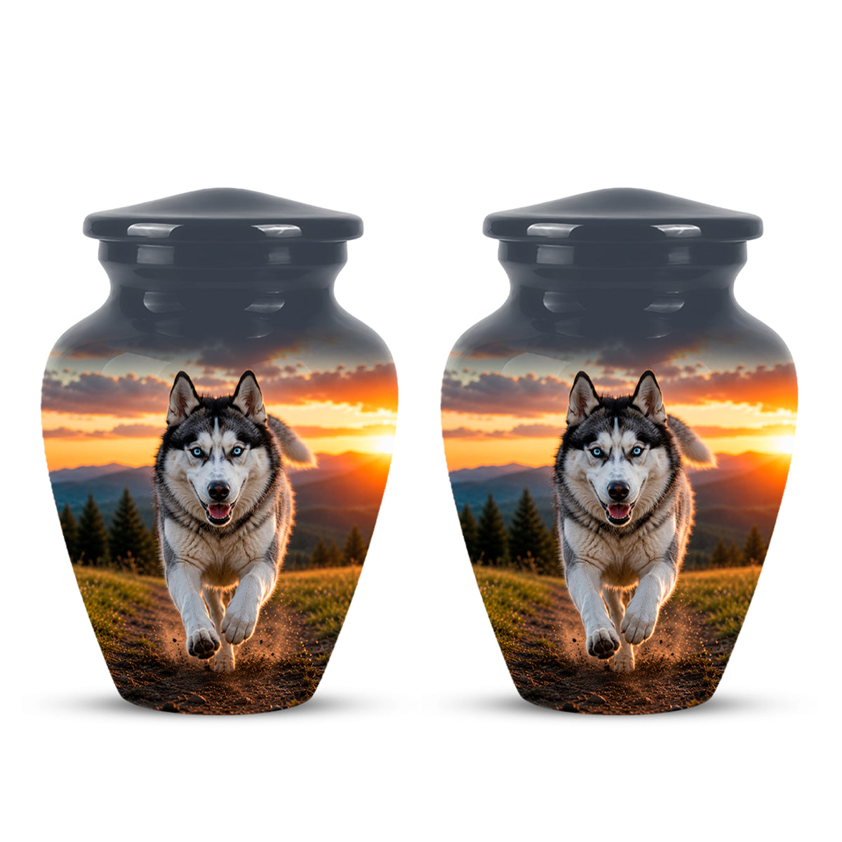 Siberian Husky Dog Memorial Urn – Custom Aluminum Pet Cremation Urn