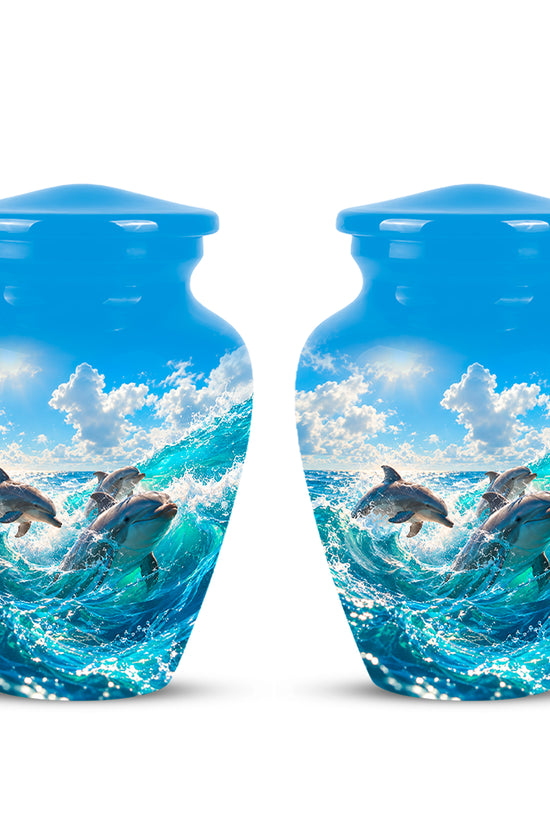 Dolphin Cremation Urns For Ashes - Leaping Dolphin Ocean Urns For Ashes