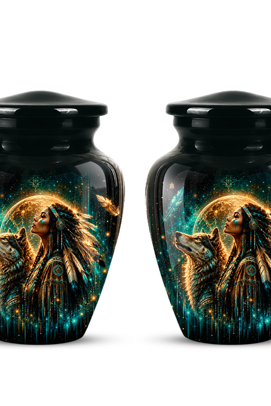 Native American Eagle Urn – Personalized Warrior Memorial Ashes Keepsake