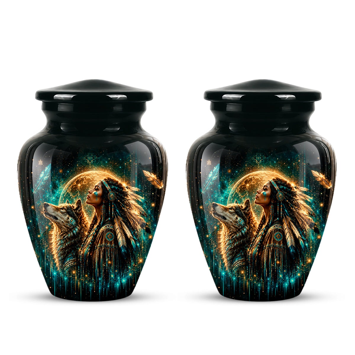 Native American Eagle Urn – Personalized Warrior Memorial Ashes Keepsake