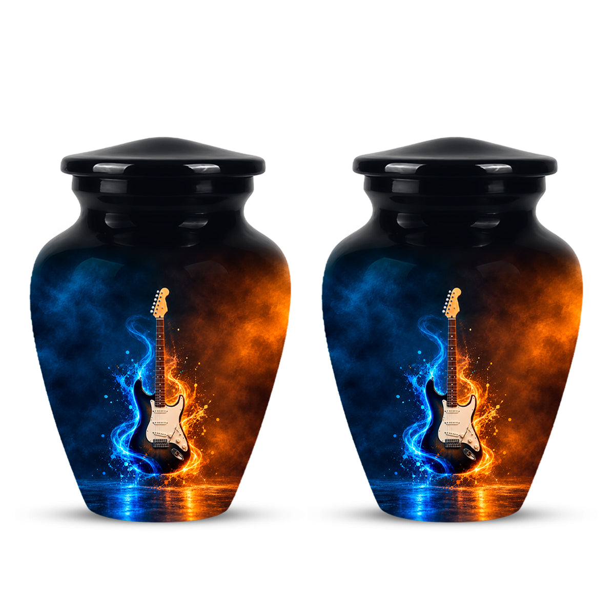Surreal Guitar in a Glass Jar – Artistic Music-Inspired Artwork Urns For Ashes