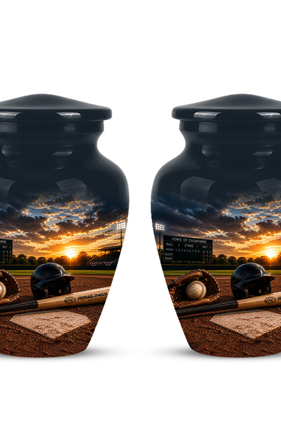 Personalized Baseball Bat & Accessories Urn - Sunset Funeral Urns For Ashes