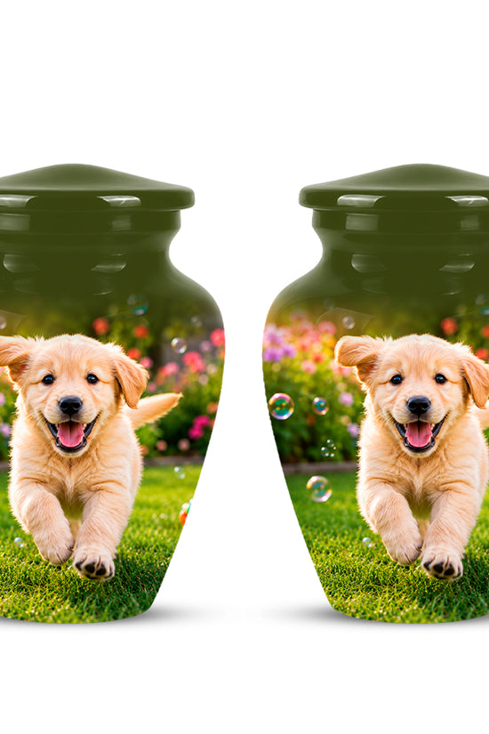 Playful Pet Puppy Cremation Urn - Custom Memorial Urns For Dog Ashes
