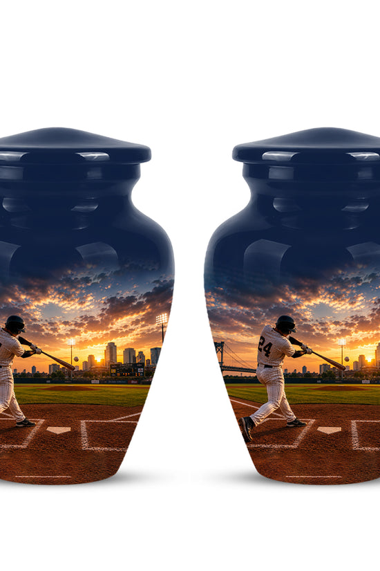 Personalized Baseball Hitter Cremation Urn - Handcrafted Urn For Athletes Ashes
