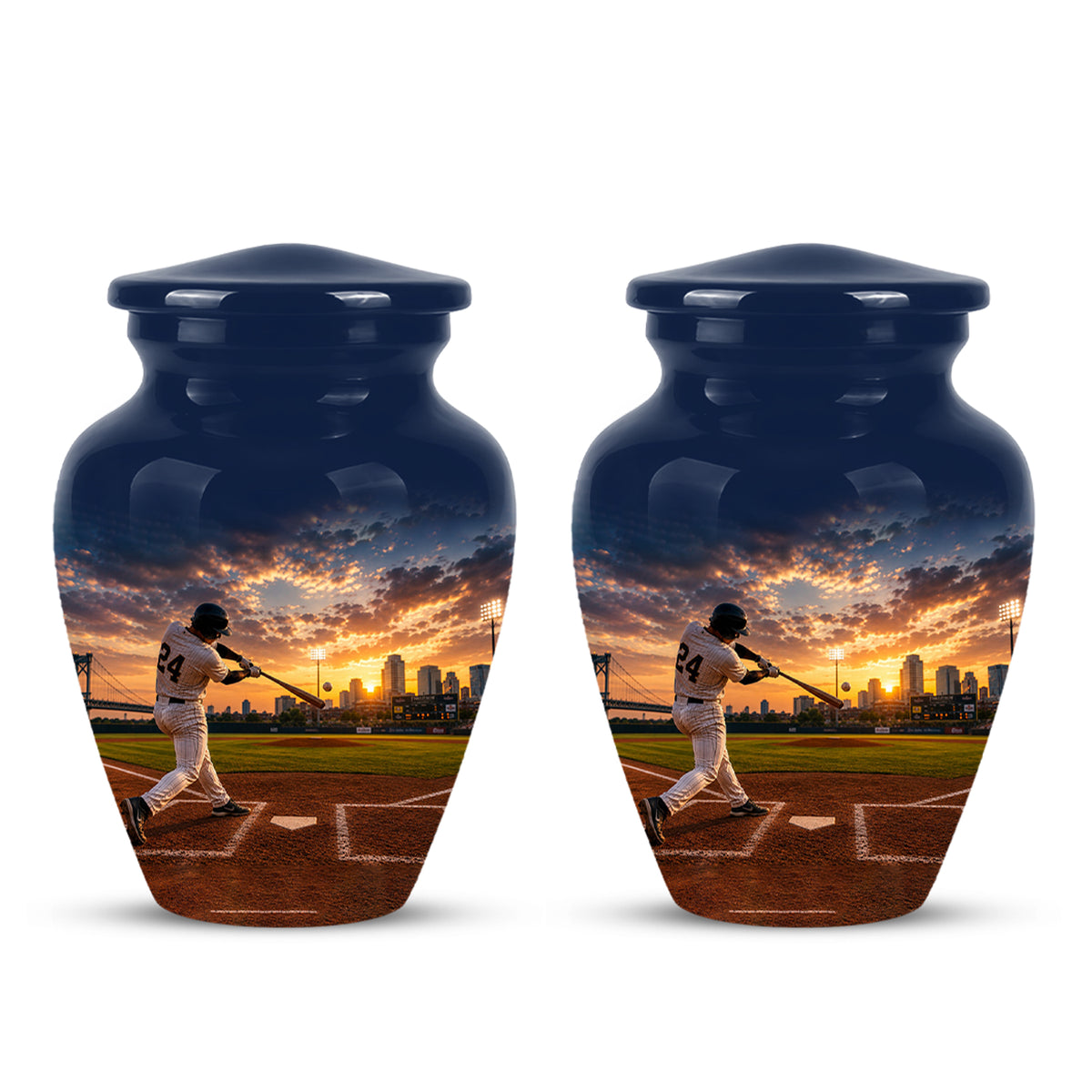 Personalized Baseball Hitter Cremation Urn - Handcrafted Urn For Athletes Ashes