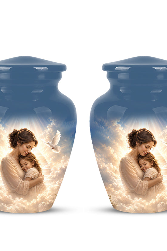 Heavenly Mom With Daughter Urn - Beautifully Customized Urns For Women