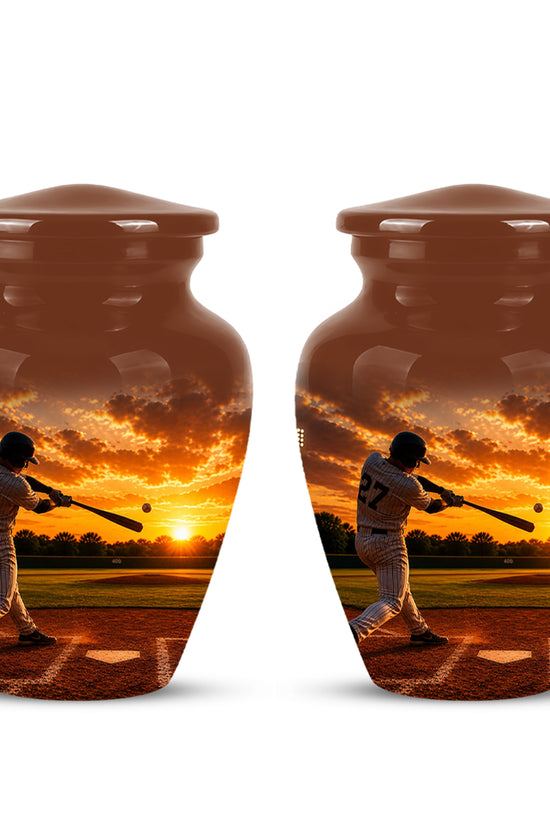 Personalized Baseball Hitters Cremation Urn - Handcrafted Memorial Urns For Ashes