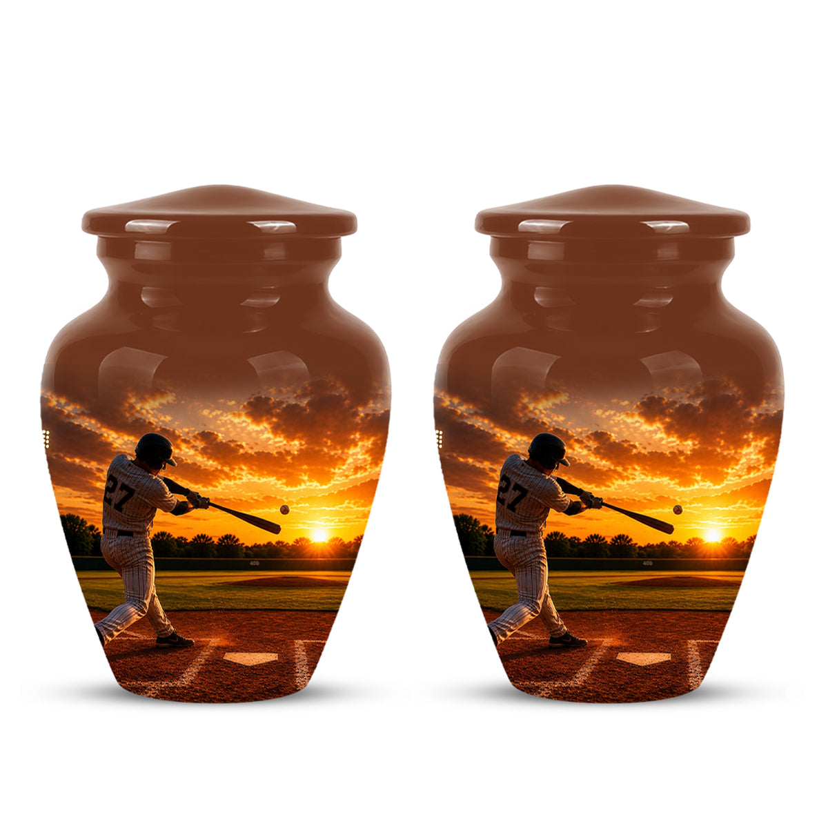 Personalized Baseball Hitters Cremation Urn - Handcrafted Memorial Urns For Ashes
