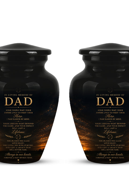 Personalized Black Urns For Dad - Quotes Aluminum Memorial Urns For Father