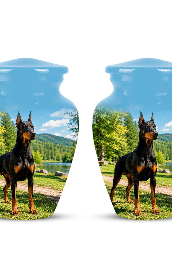 Custom Doberman Pinscher Memorial Urn – Elegant Aluminum Tribute For Ashes