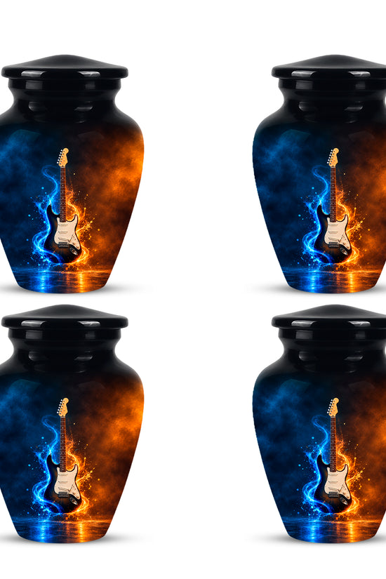 Surreal Guitar in a Glass Jar – Artistic Music-Inspired Artwork Urns For Ashes