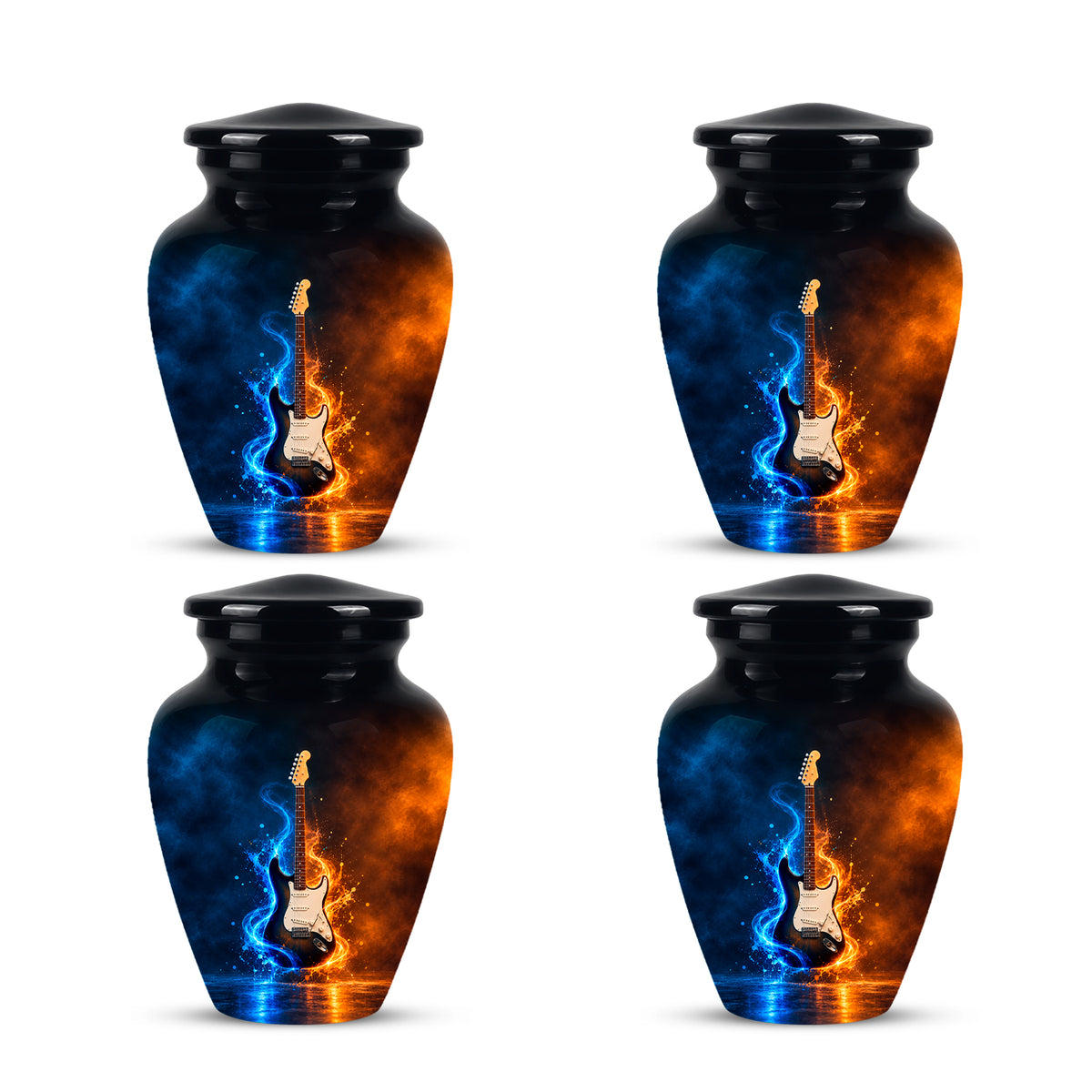 Surreal Guitar in a Glass Jar – Artistic Music-Inspired Artwork Urns For Ashes