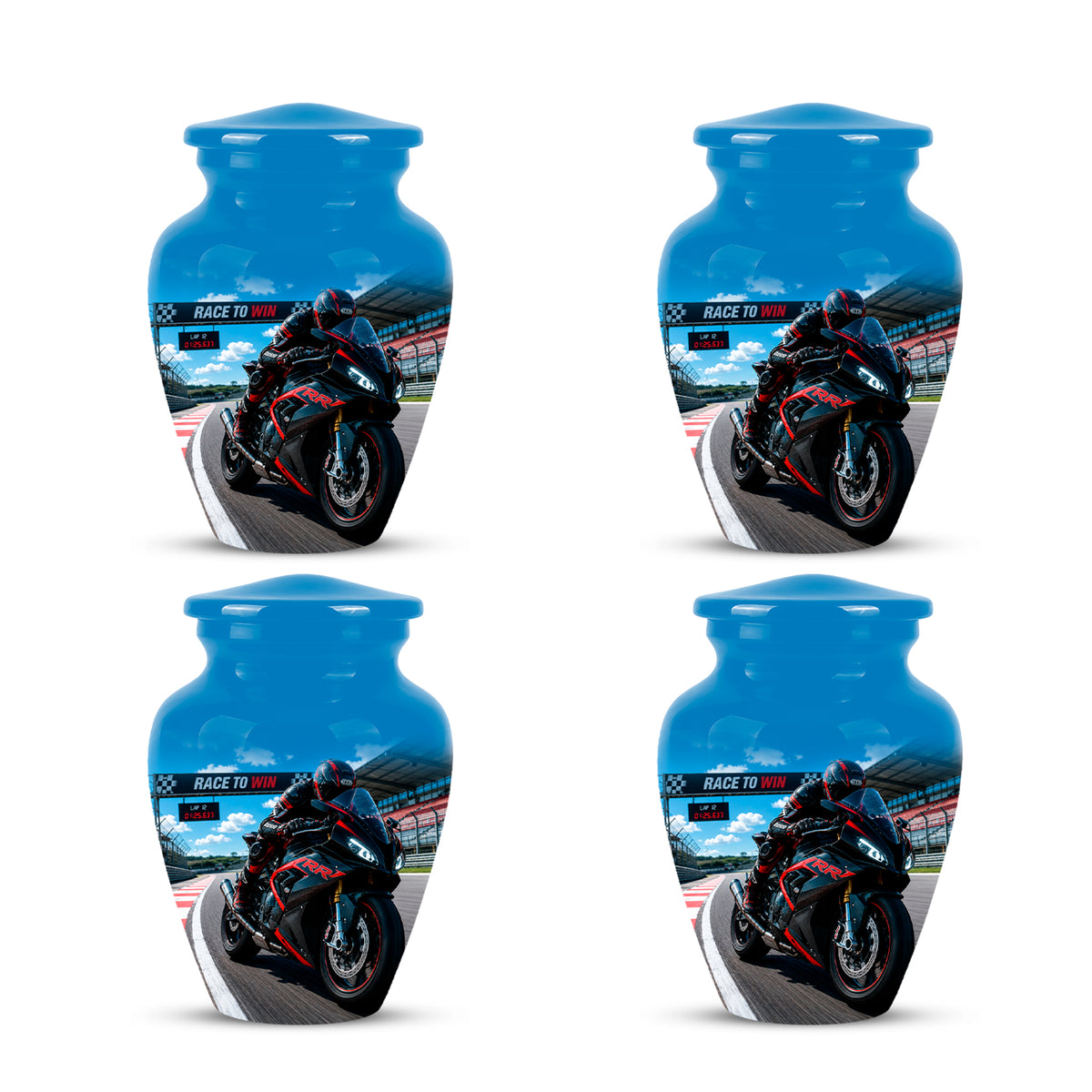Personalized Motorcycle Rider Cremation Urn – Racing Bike Memorial Tribute