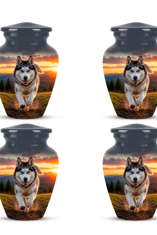 Siberian Husky Dog Memorial Urn – Custom Aluminum Pet Cremation Urn