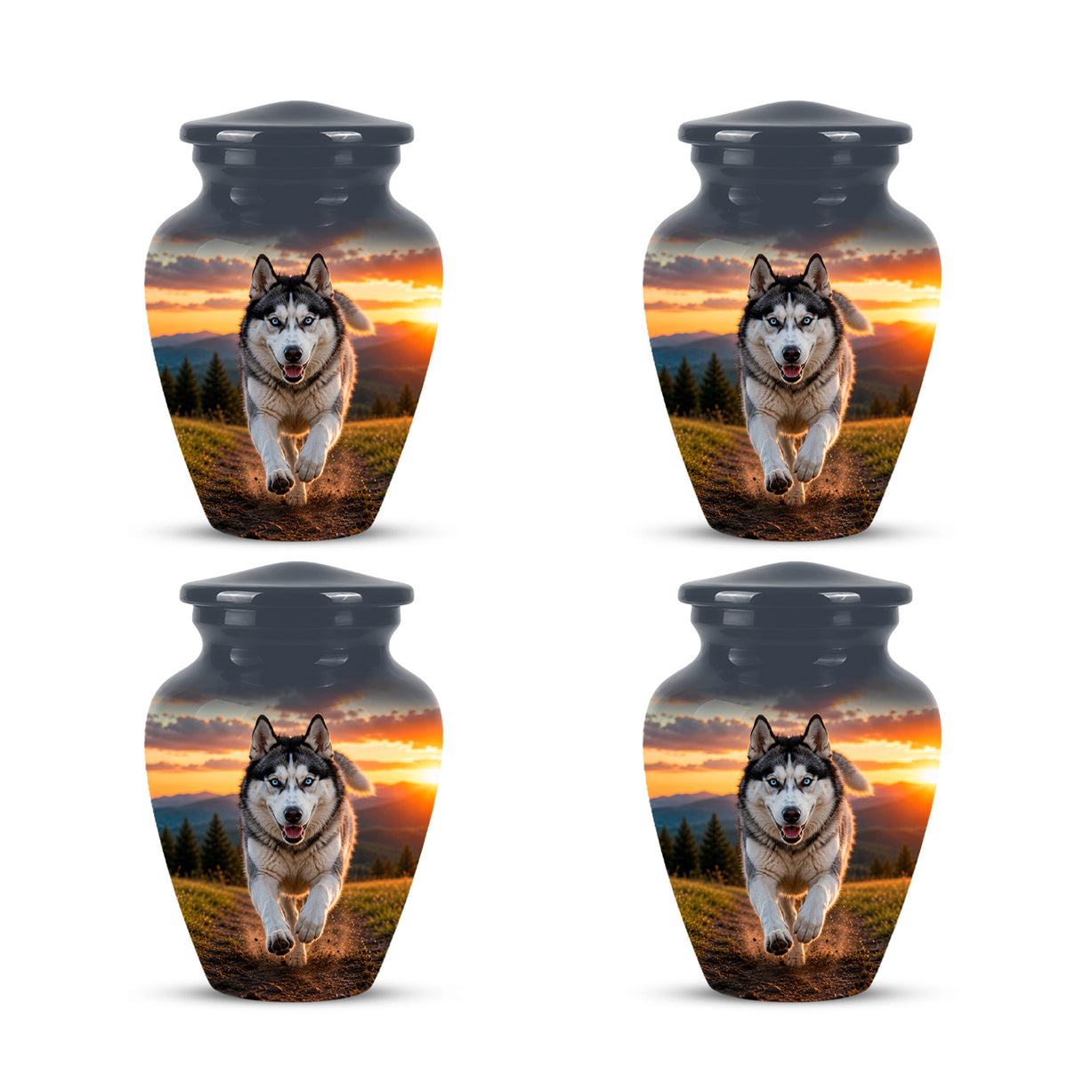 Siberian Husky Dog Memorial Urn – Custom Aluminum Pet Cremation Urn