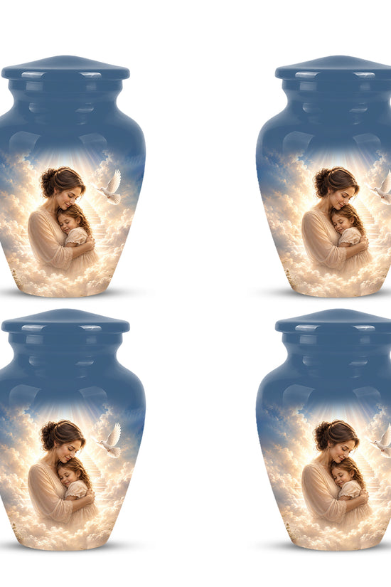 Heavenly Mom With Daughter Urn - Beautifully Customized Urns For Women