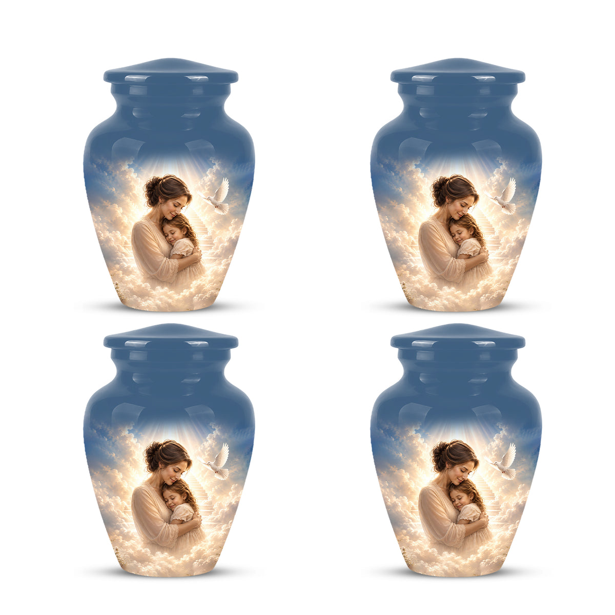 Heavenly Mom With Daughter Urn - Beautifully Customized Urns For Women