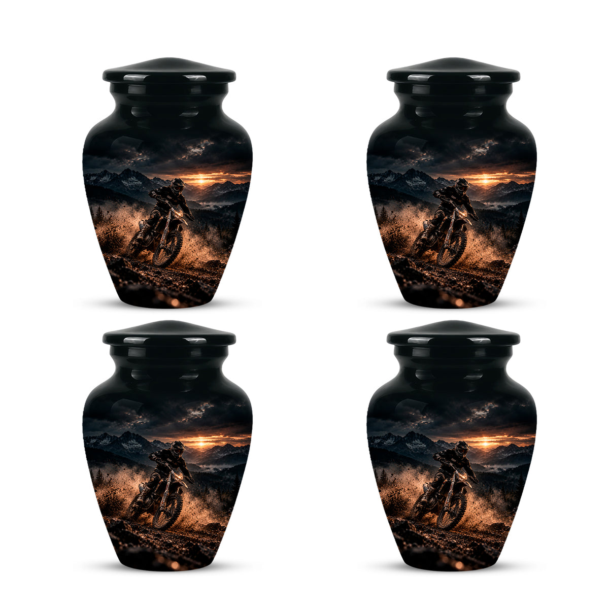 Personalized Dirt Biker Cremation Urn - Custom Aluminum Memorial Ashes Container