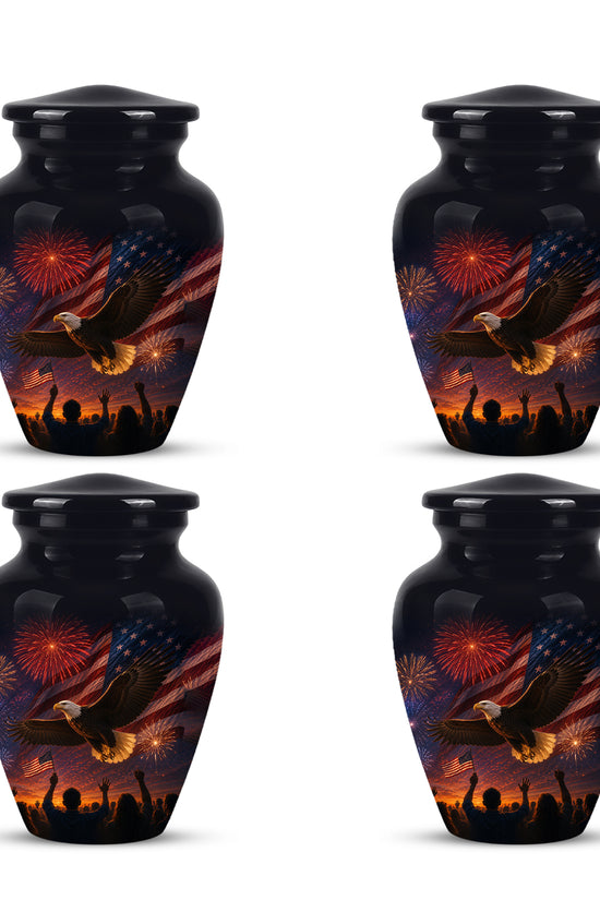 American Flag With Eagle Cremation Urn - Custom Patriotic Urns For Ashes
