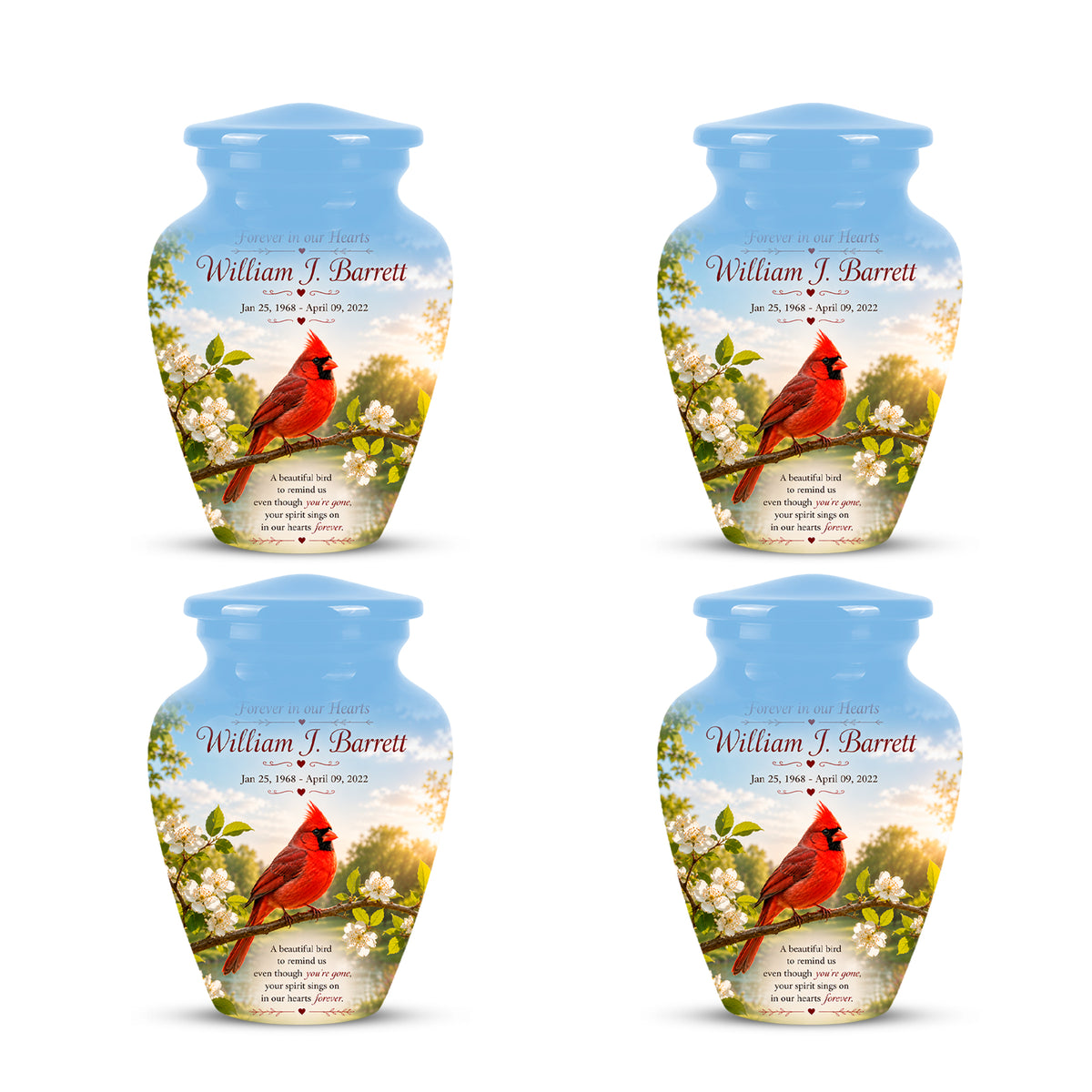 Red Cardinal Bird Urn For Mother - Cremation Urn For Adult Women Ashes