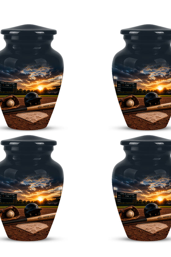 Personalized Baseball Bat & Accessories Urn - Sunset Funeral Urns For Ashes