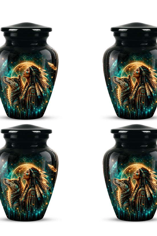 Native American Eagle Urn – Personalized Warrior Memorial Ashes Keepsake