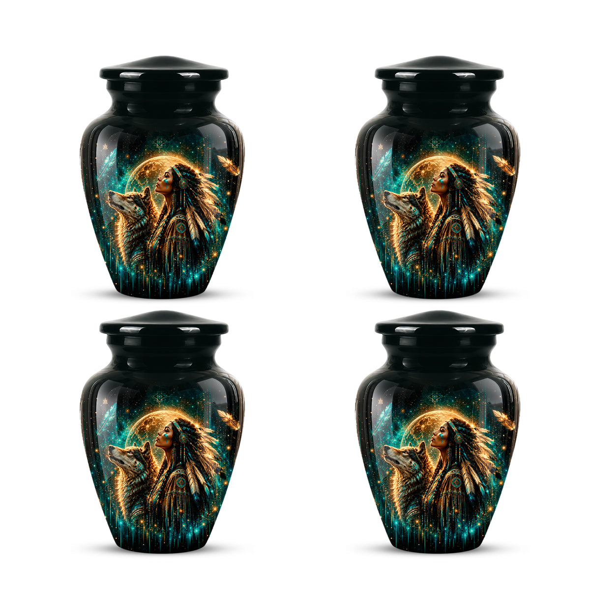 Native American Eagle Urn – Personalized Warrior Memorial Ashes Keepsake