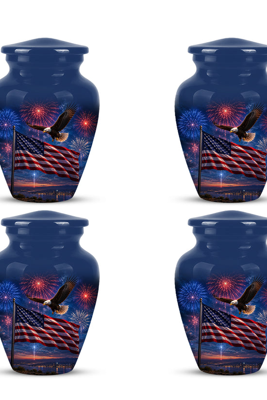 Brown Flying Eagle Cremation Urn - Handcrafted Memorial Urn To Tribute Veterans