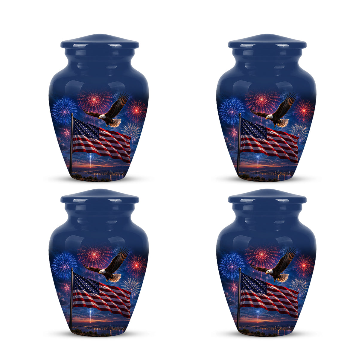 Brown Flying Eagle Cremation Urn - Handcrafted Memorial Urn To Tribute Veterans