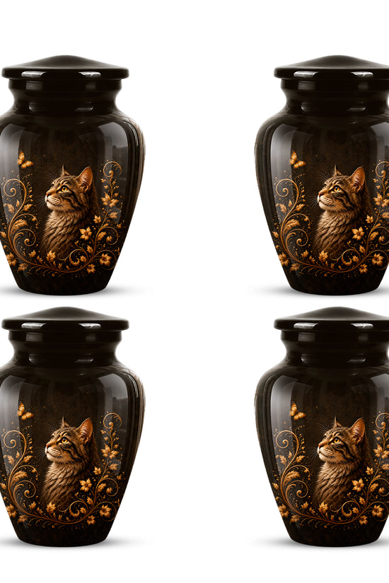 Custom Floral Cat Urn – Elegant Memorial Urn for a Cherished Pet Ashes