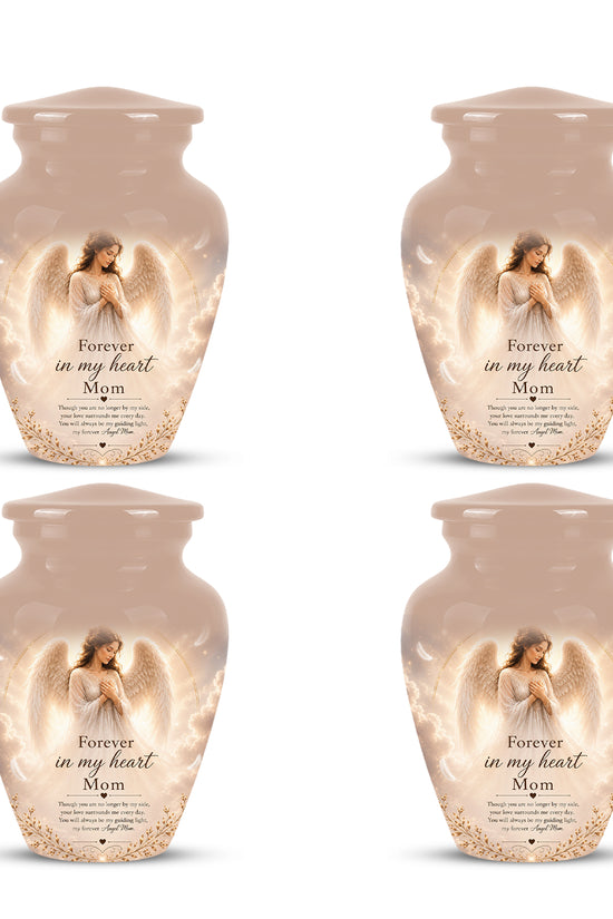 Majestic Angel Mom With Wings Urn - Personalized Quotes Cremation Urn For Ashes