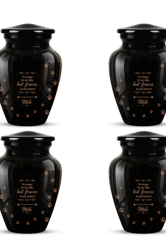 Personalized Black Cat Memorial Urn – Engraved Quote & Paw Prints For Ashes