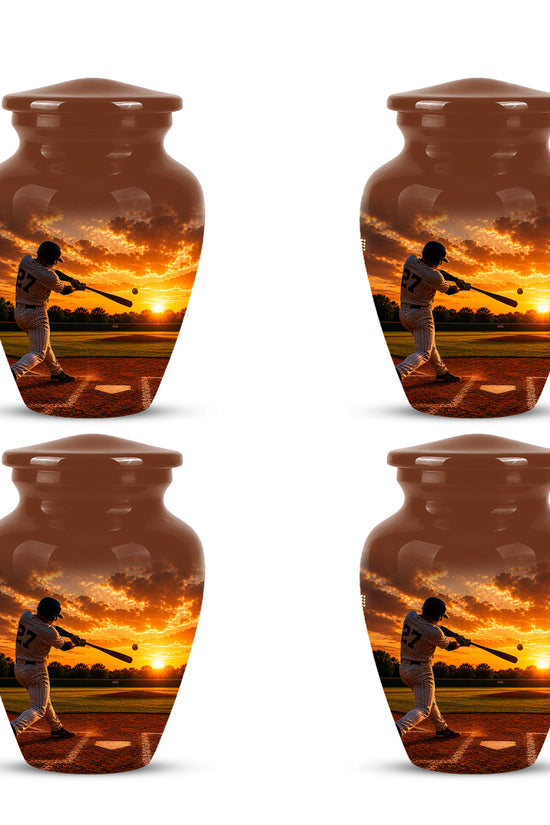 Personalized Baseball Hitters Cremation Urn - Handcrafted Memorial Urns For Ashes