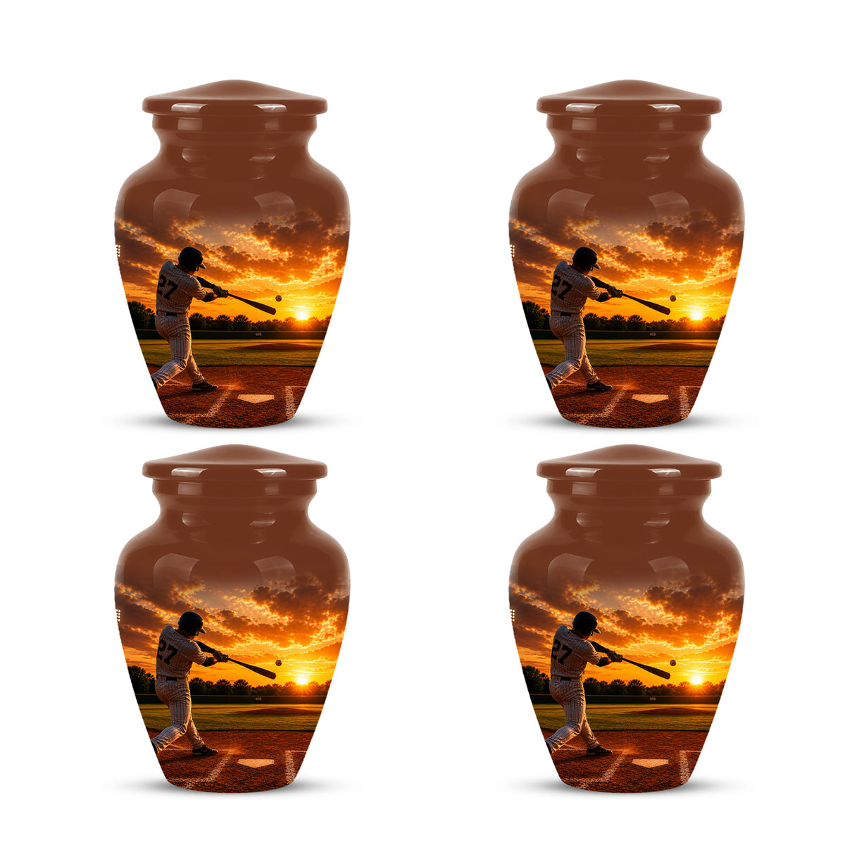 Personalized Baseball Hitters Cremation Urn - Handcrafted Memorial Urns For Ashes