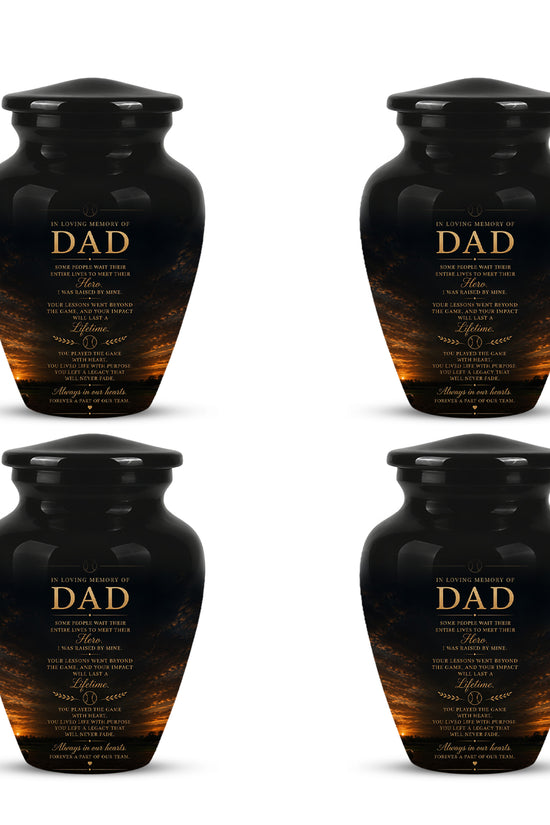 Personalized Black Urns For Dad - Quotes Aluminum Memorial Urns For Father