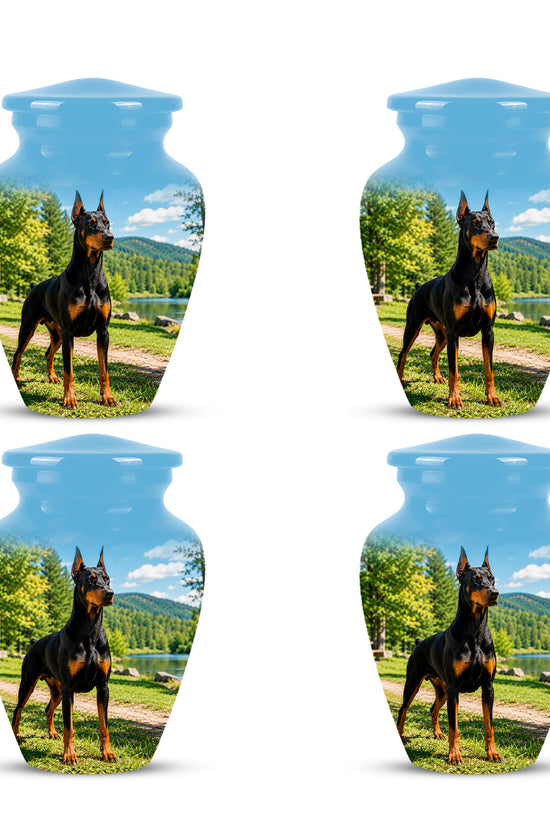 Custom Doberman Pinscher Memorial Urn – Elegant Aluminum Tribute For Ashes