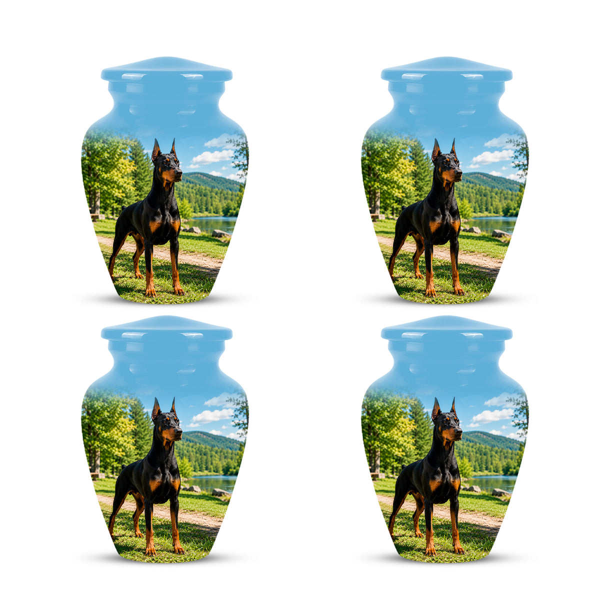 Custom Doberman Pinscher Memorial Urn – Elegant Aluminum Tribute For Ashes