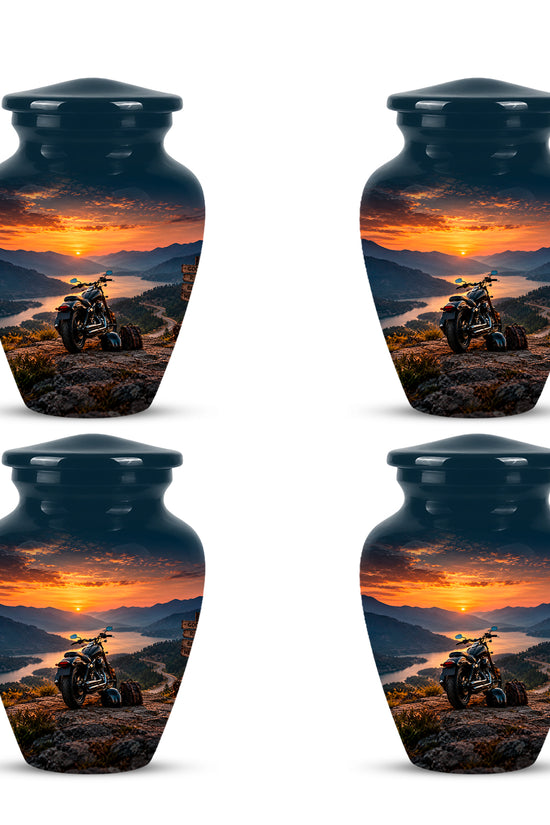 Custom Roadster Biker Cremation Urns - Sunset Mountain Urns For Motorcycle Enthusiasts