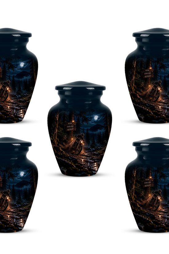 Personalized Dirt Biker Cremation Urn - Moonlight Mud Motorbike Memorial Urns