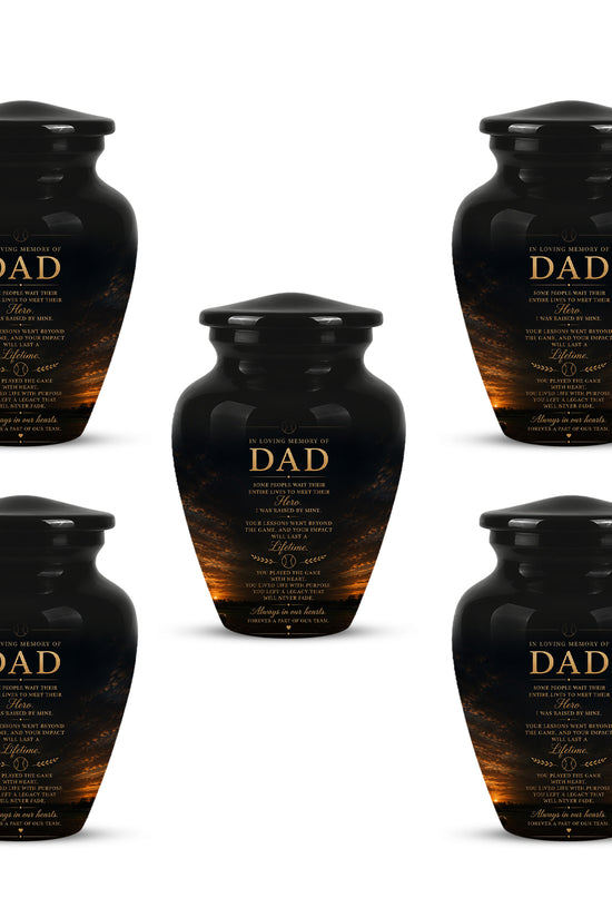 Personalized Black Urns For Dad - Quotes Aluminum Memorial Urns For Father