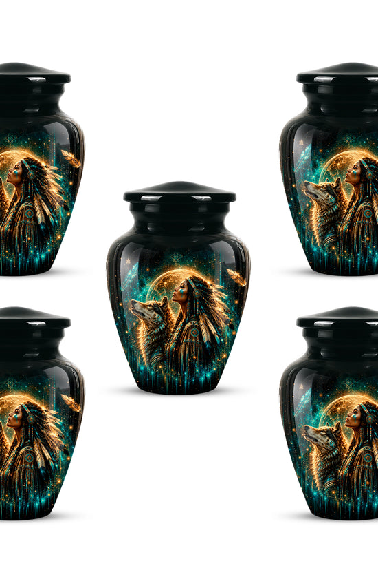 Native American Eagle Urn – Personalized Warrior Memorial Ashes Keepsake