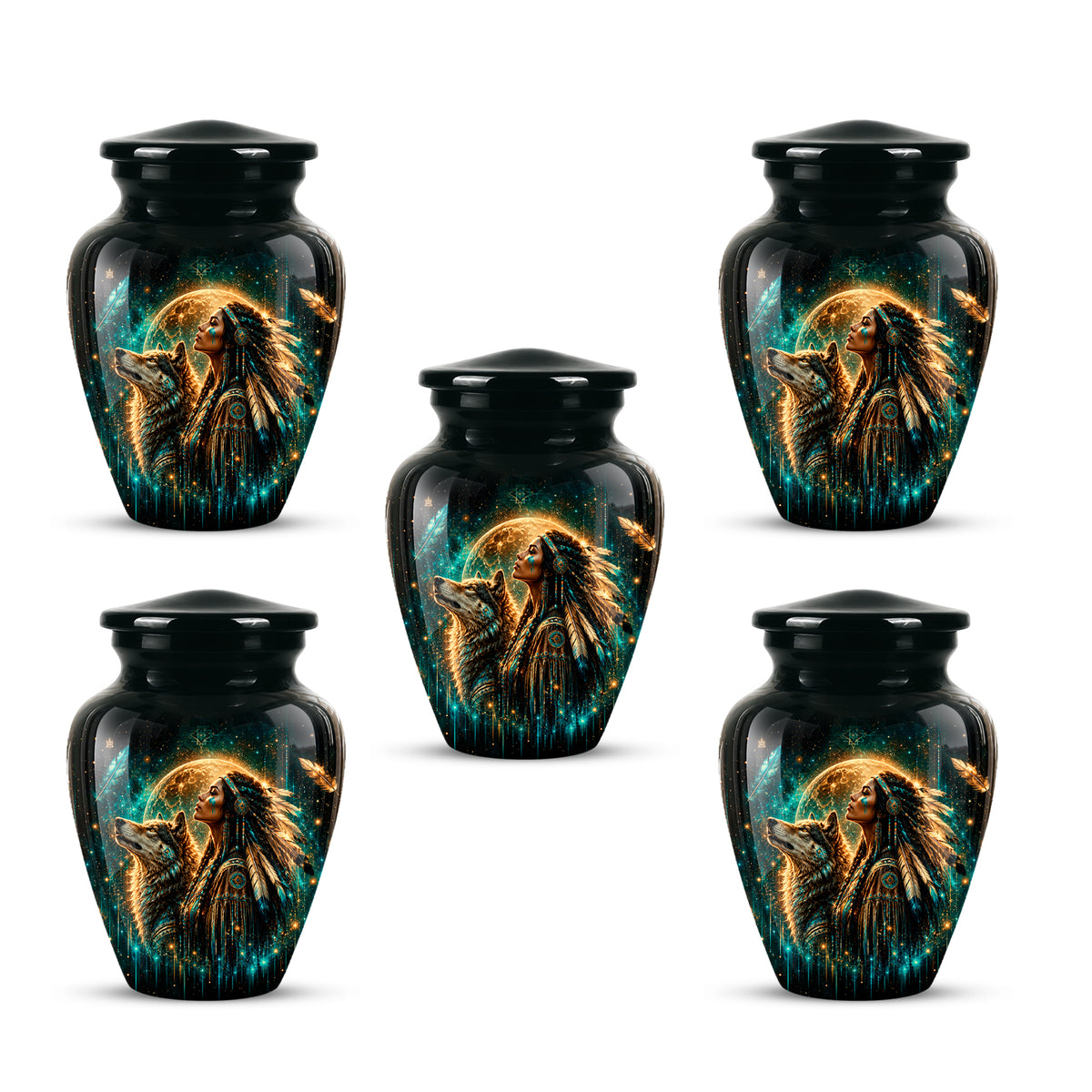 Native American Eagle Urn – Personalized Warrior Memorial Ashes Keepsake