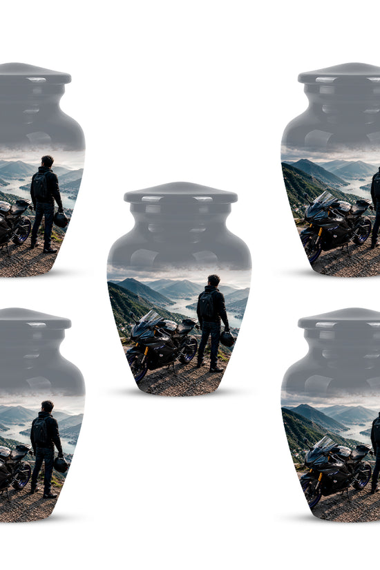 Mountain Rider Cremation Urn - Peaceful Tribute Urns For Motorbike Rider's Ashes
